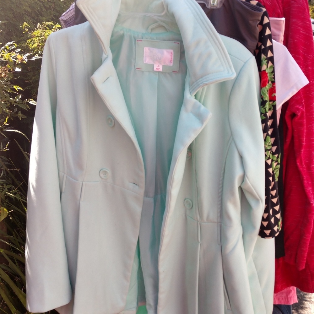 Mint Green Pleated Peacoat